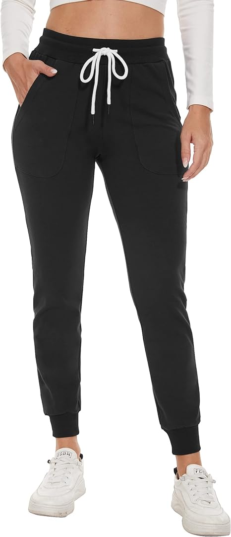 SPECIALMAGIC Women's Sweatpants Slim Fit Cotton Running Jersey Joggers with Pockets