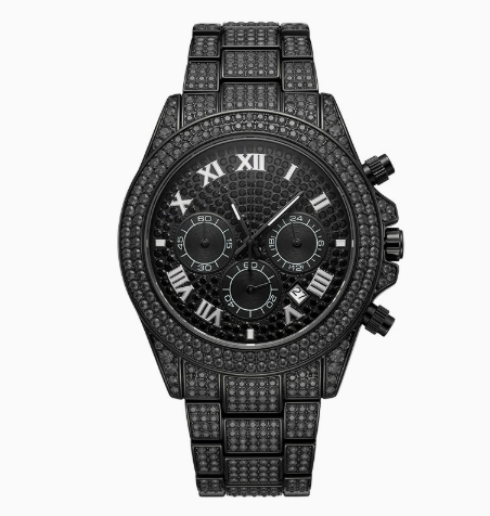 Men's stainless steel waterproof quartz watch