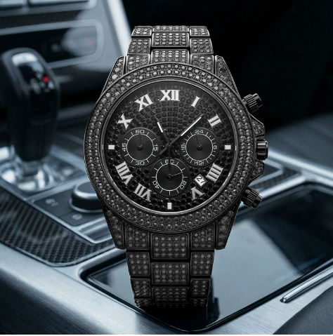 Men's stainless steel waterproof quartz watch