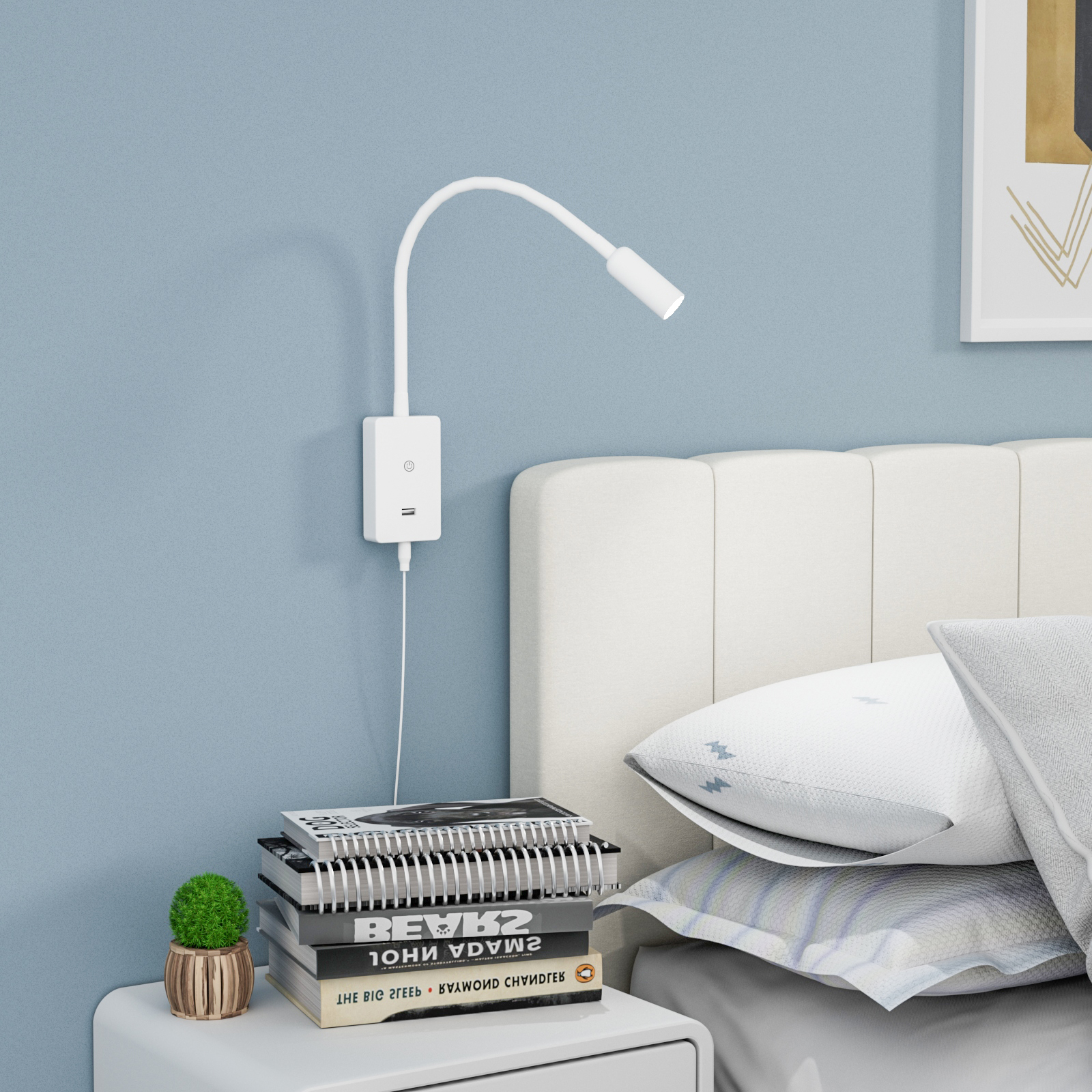 Wall mounted shops plug in bedside lamps