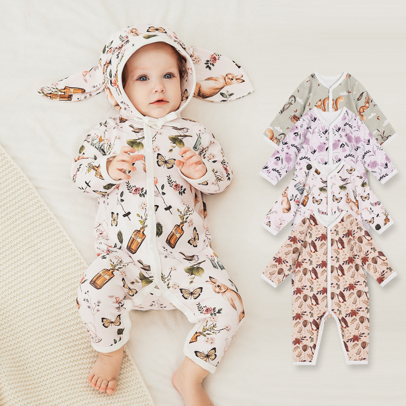 Adorable Long-Sleeve Butterfly Romper for Newborns