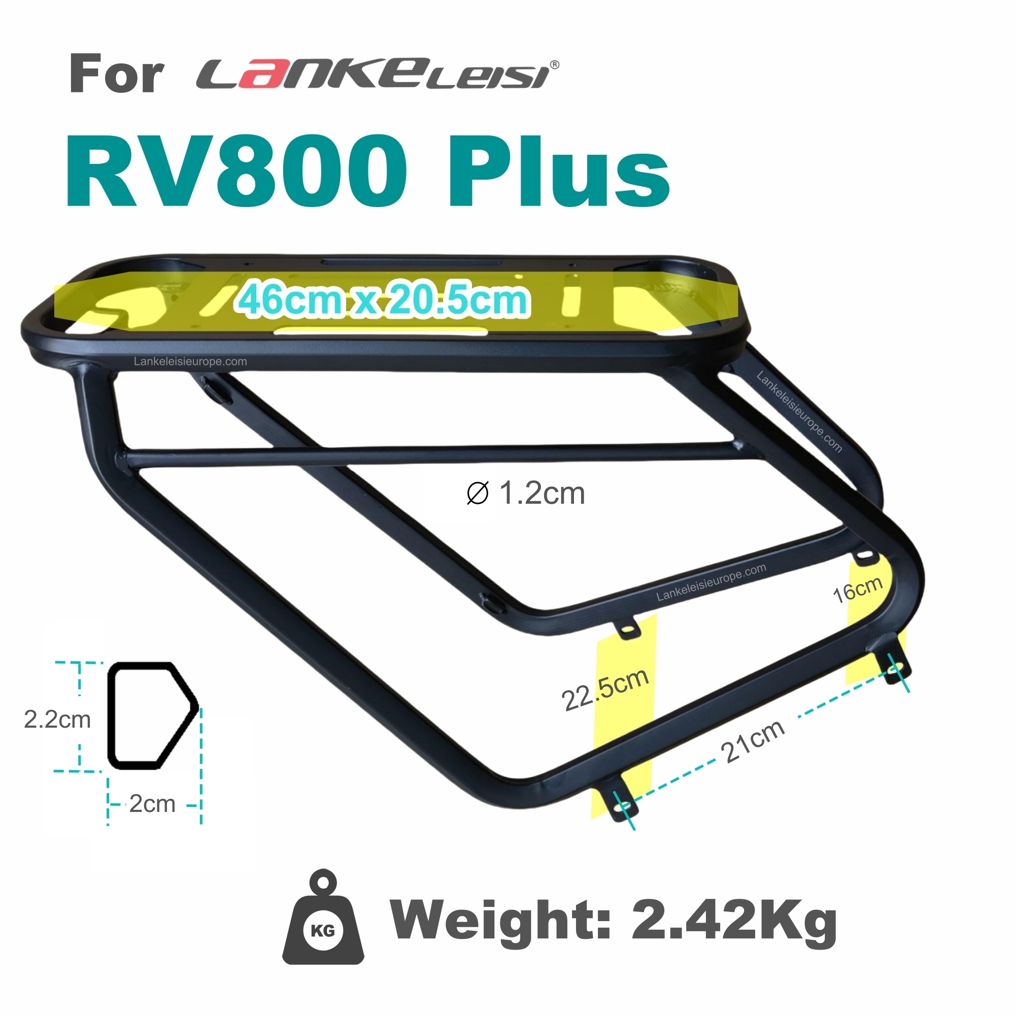 Rear Carrier Rack Special for Lankeleisi Bicycle Electric Bike T750plus/ X3000plus/XC4000/XF4000/MG600plus/MG740plus/RV700/RV800