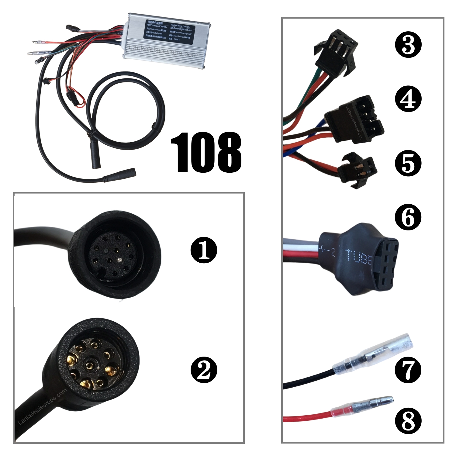 Original Controller for Lankeleisi X3000 Plus Electric Bike ( YCSV084-108-48 / YCSV084-118-48 / YCSY084-140-48C6 )