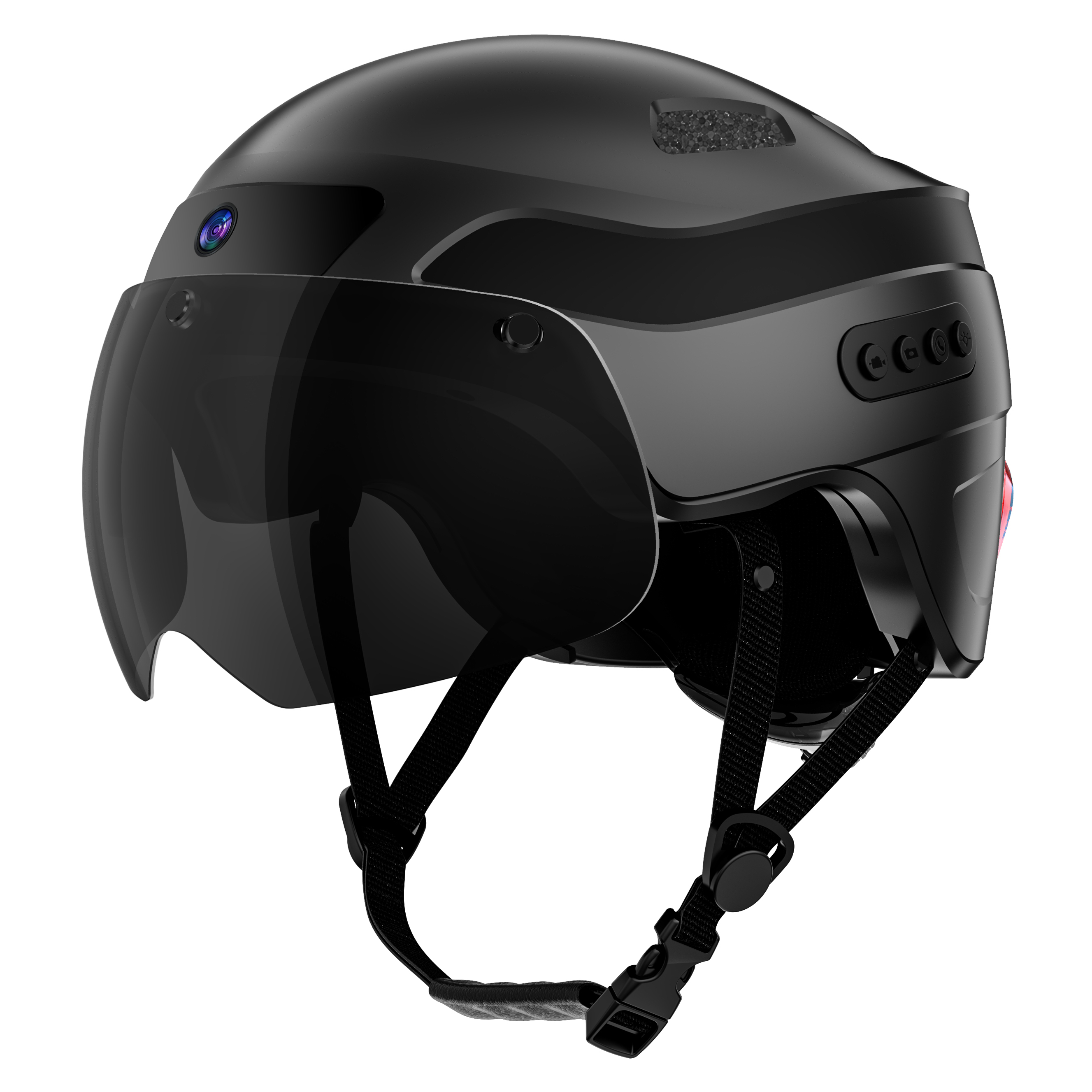 Upgraded 1080P HD Built-in Camera Bluetooth Calling Smart Helmet, with Detachable Visor,Turn Signal Taillight