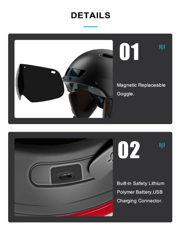 Bluetooth Calling Smart Helmet with Built-in Driving Recorder Camera, Detachable Visor,Turn Signal Taillight, for Urban Commuter