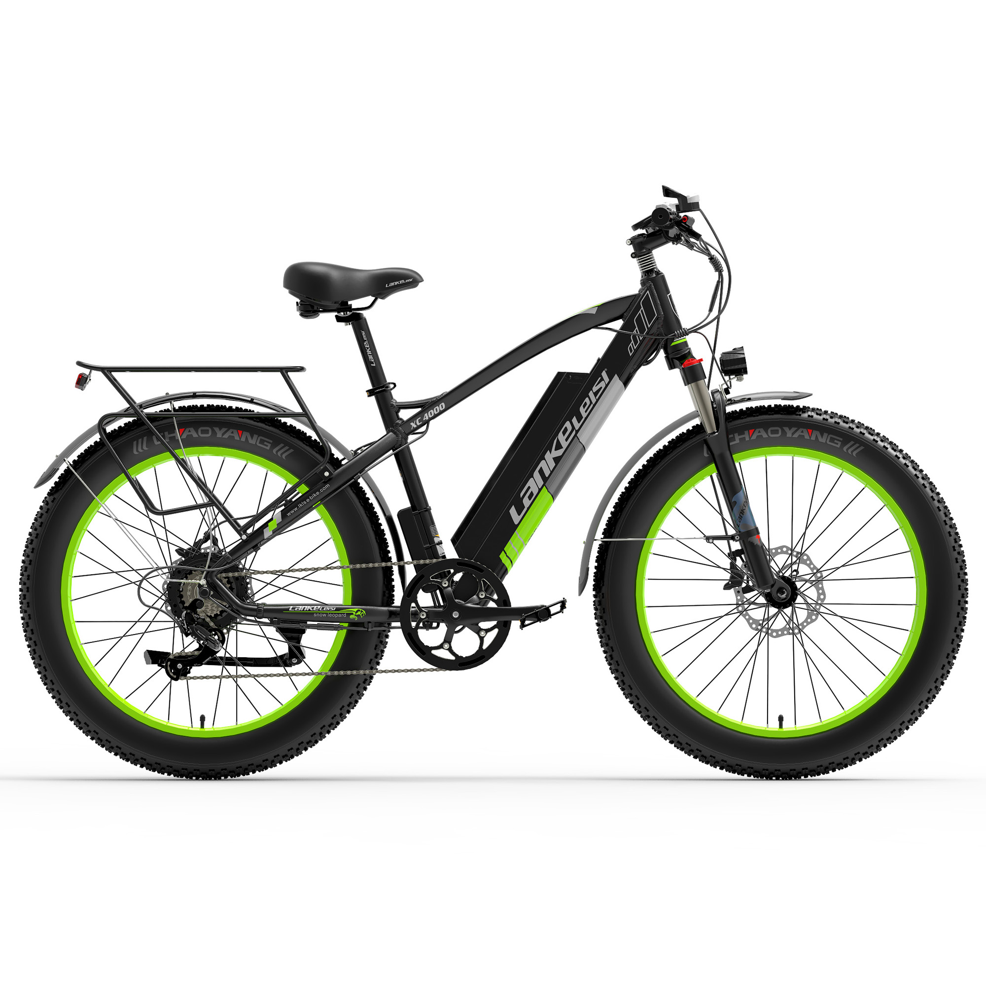 XC4000 1000W 48V Electric Bike, 26 Inch Snow Bike Fat Tire Bicycle, Front & Rear Hydraulic Disc Brake