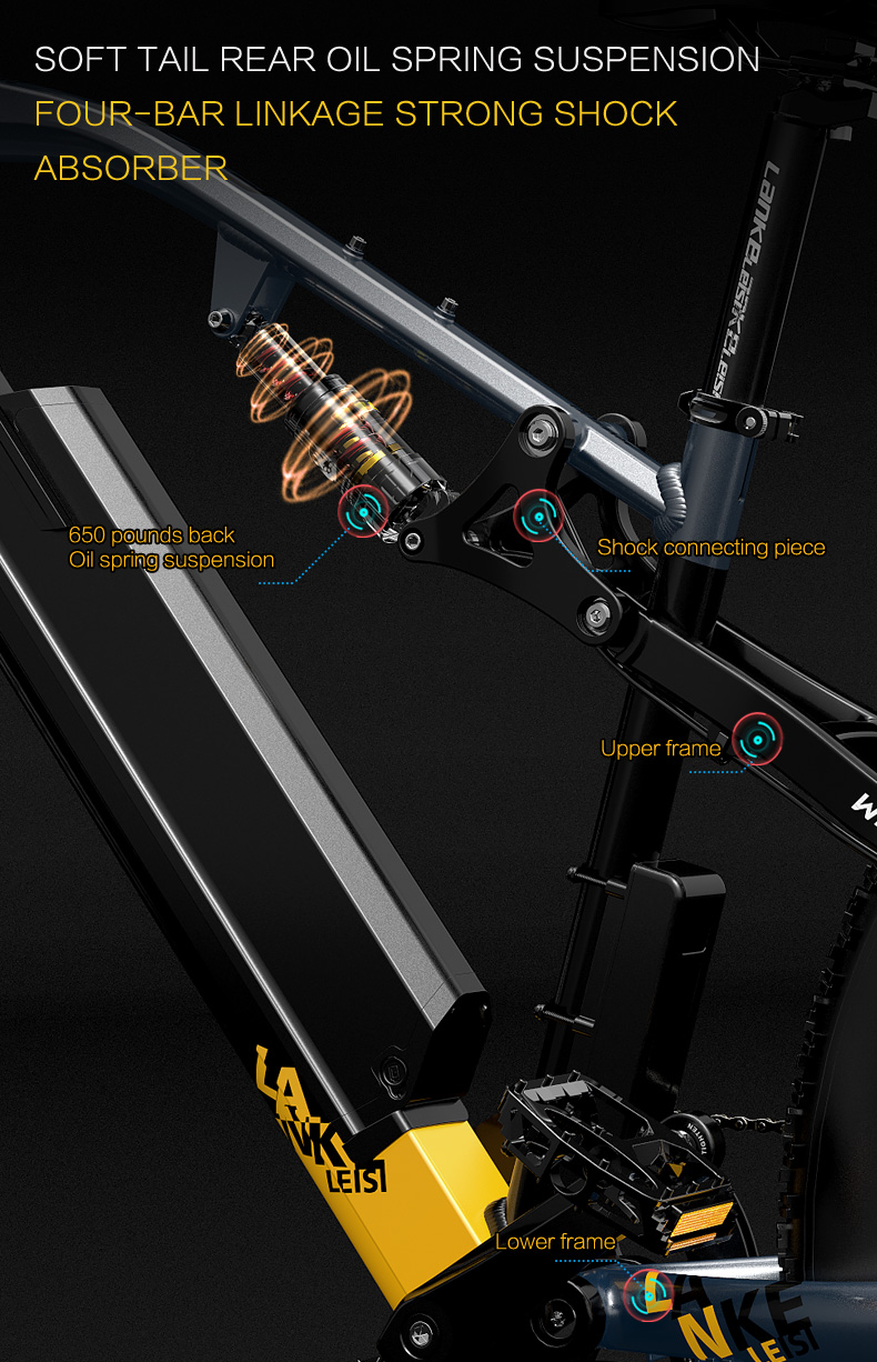 RV700 1000W 48V 16Ah Powerful Electric Bicycle 26 Inch Beach Bike Mountain Bike Upgraded Oil Spring Downhill Fork Dual Suspension