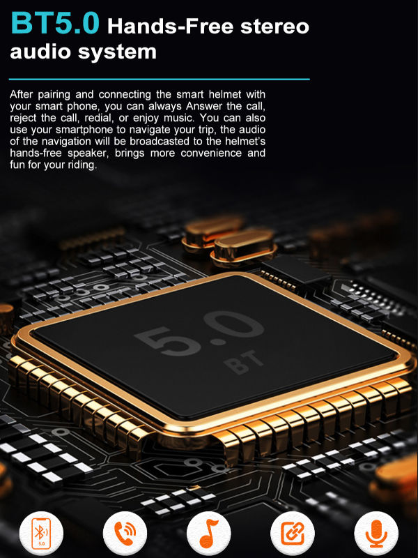 Bluetooth Calling Smart Helmet with Built-in Driving Recorder Camera, Detachable Visor,Turn Signal Taillight, for Urban Commuter