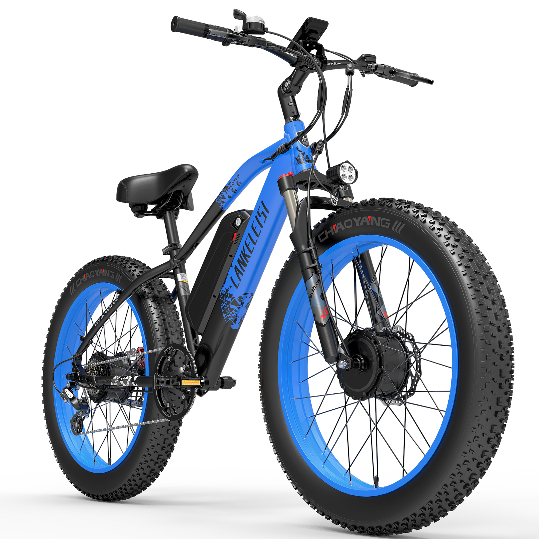 26 Inch Dual Motor Electric Bike, 48V 20Ah Battery,Front & Rear Hydraulic Brakes,Hydraulic Suspension Front Fork