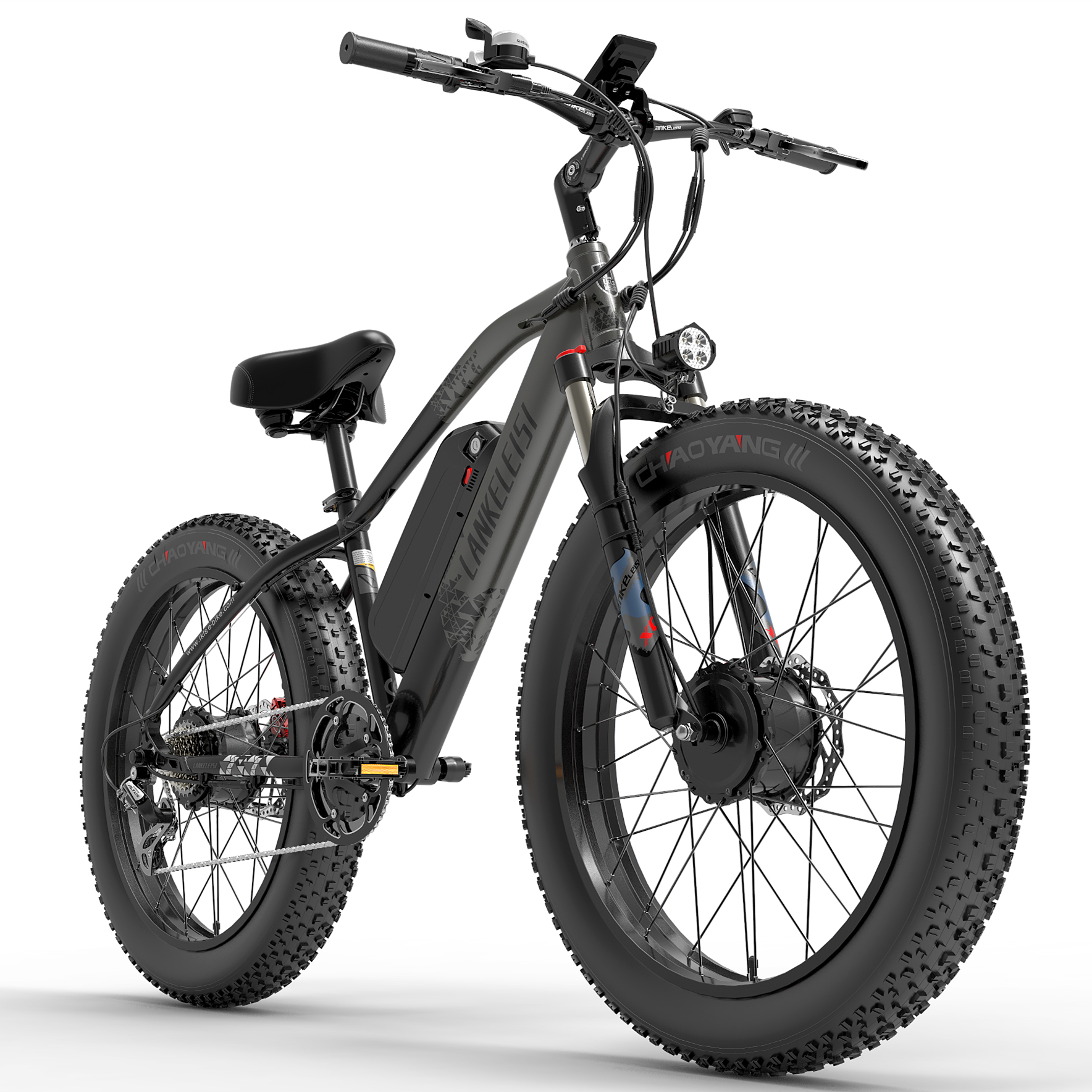 26 Inch Dual Motor Electric Bike, 48V 20Ah Battery,Front & Rear Hydraulic Brakes,Hydraulic Suspension Front Fork