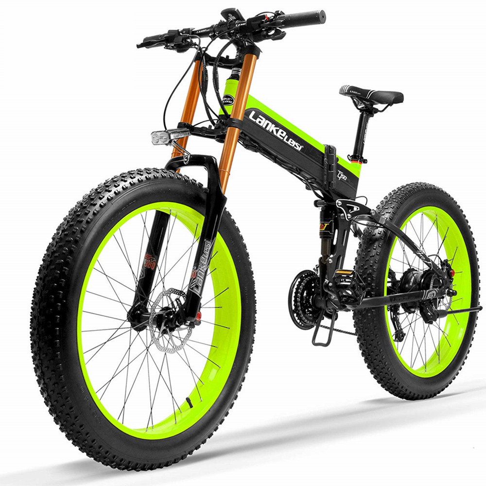 T750Plus Electric Mountain Bike, Snow Bike with 5 Level Pedal Assist, 1000W Powerful Motor, 48V Lithium Battery, Fork Upgrade