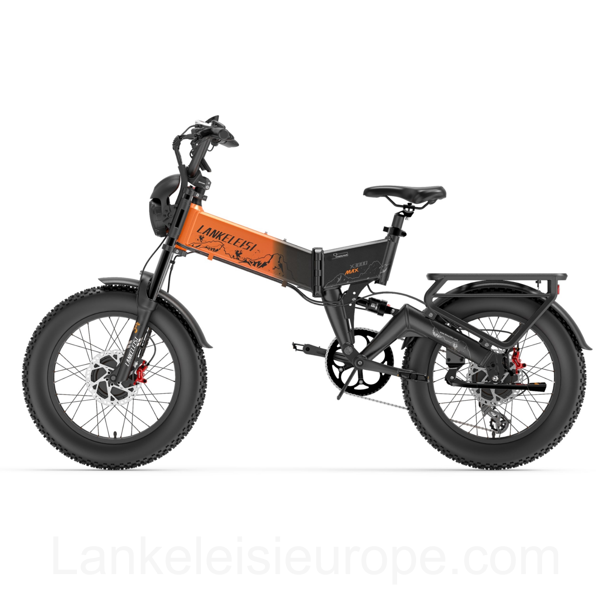 LANKELEISI X3000 MAX 2000W Dual Motor Folding Electric Bike | 48V 20Ah Samsung Battery | 20" Fat Tire Full Suspension E-MTB