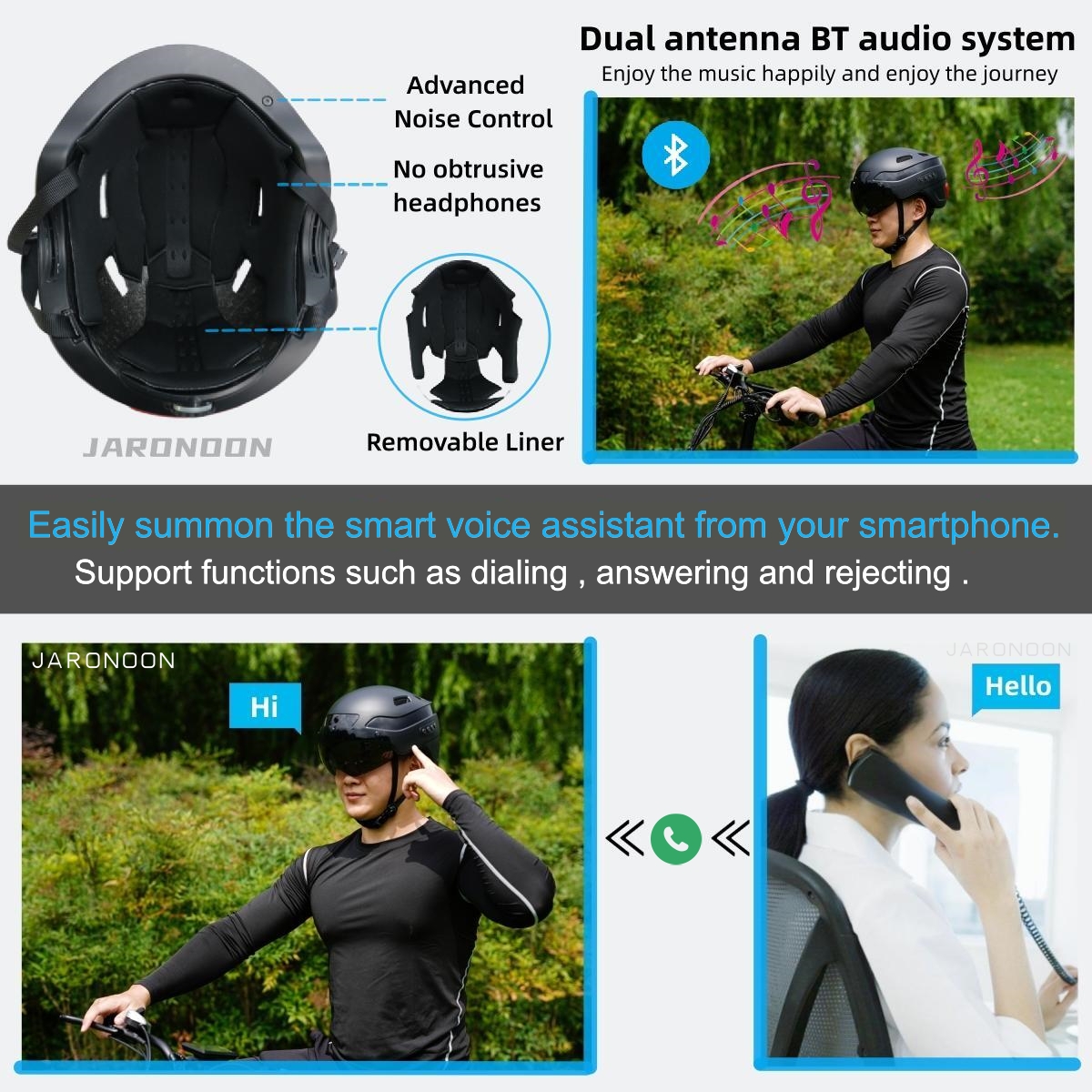 Upgraded 1080P HD Built-in Camera Bluetooth Calling Smart Helmet, with Detachable Visor,Turn Signal Taillight