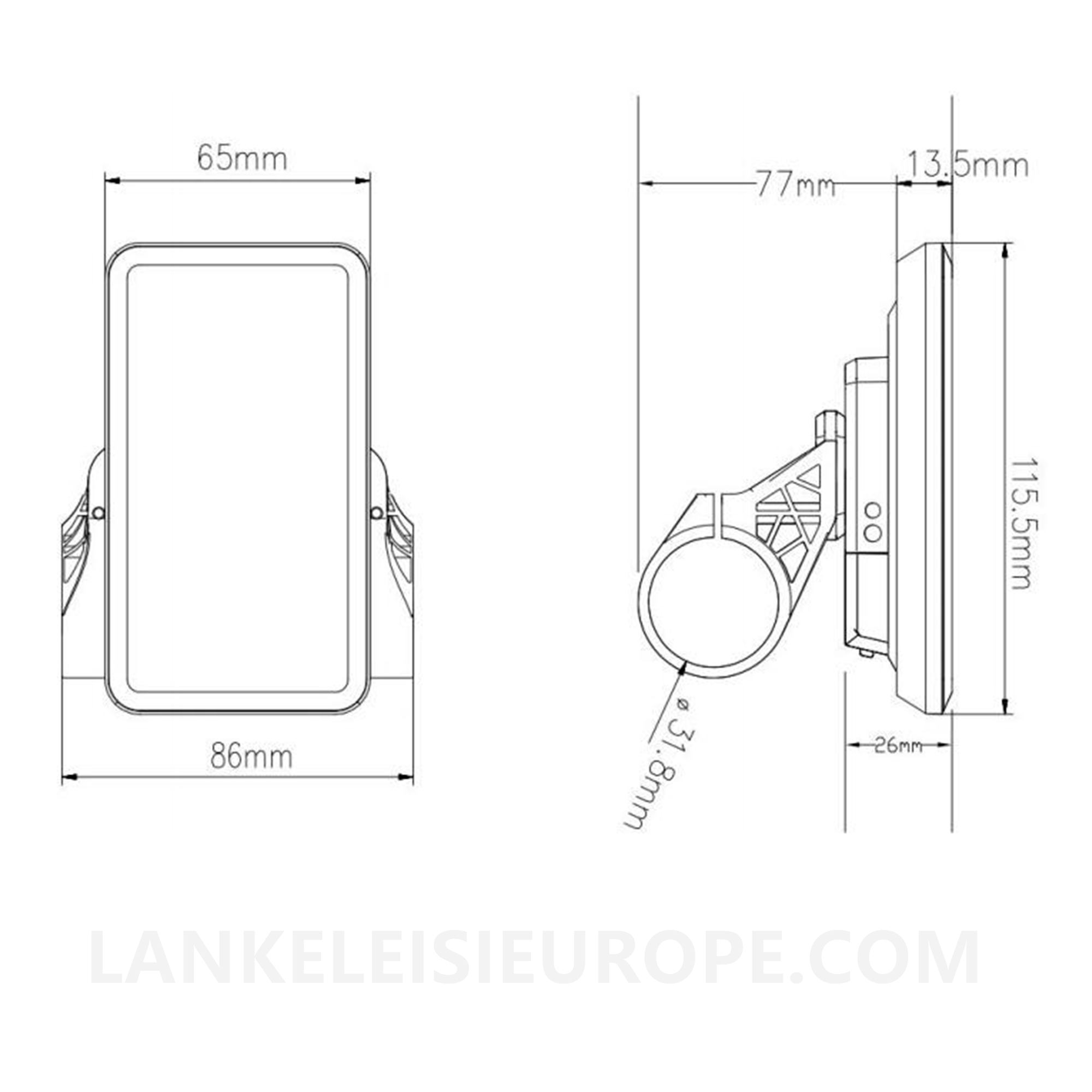 Yolin YL91F-V LCD Display for Lankeleisi Electric Bicycle Ebike Intelligent Display ‎4.5 inch(105x55mm LCD)
