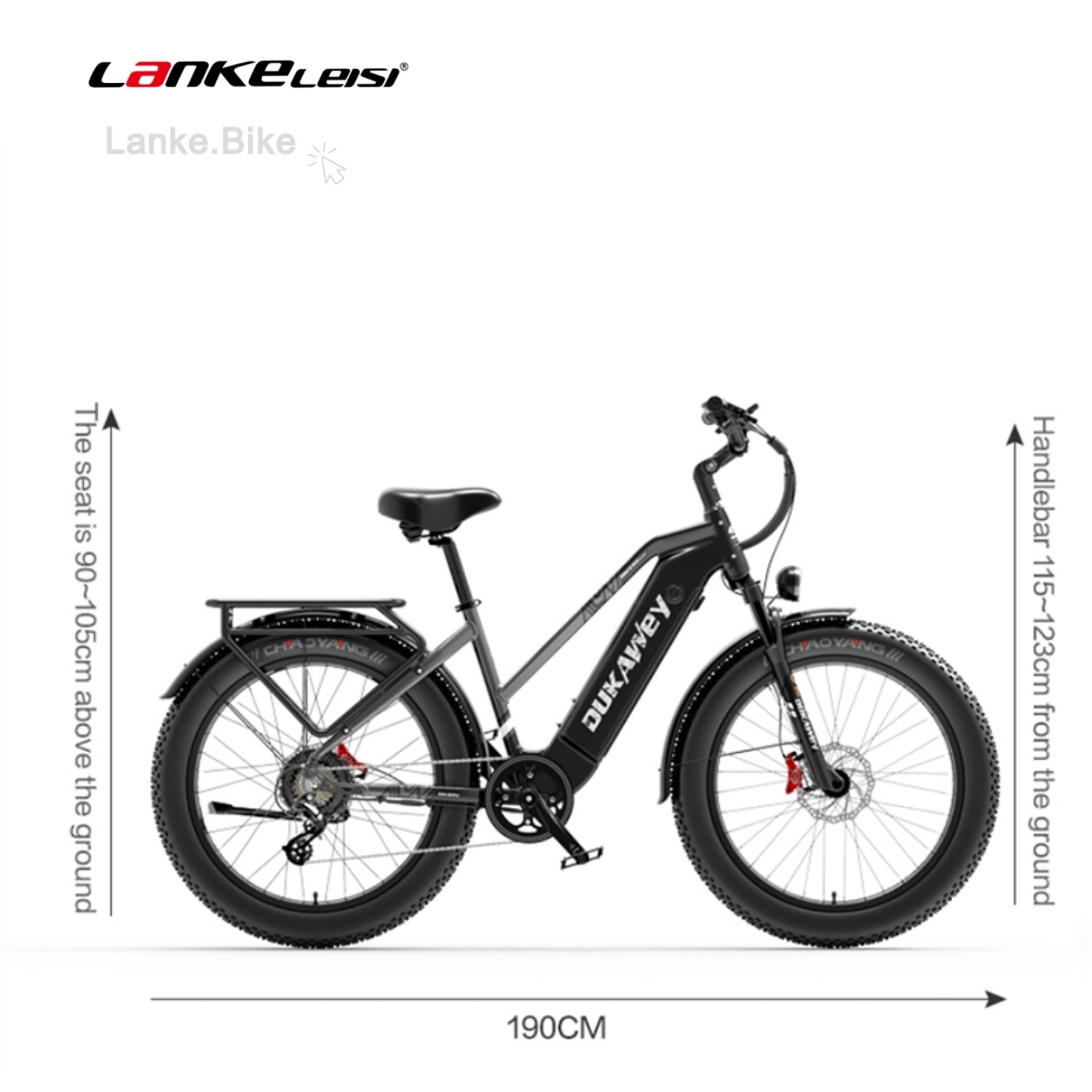 Dukawey DM530 Plus 1000W Electric Fat Tire Mountain Bike - 26" eMTB with 52V 20Ah Samsung Battery