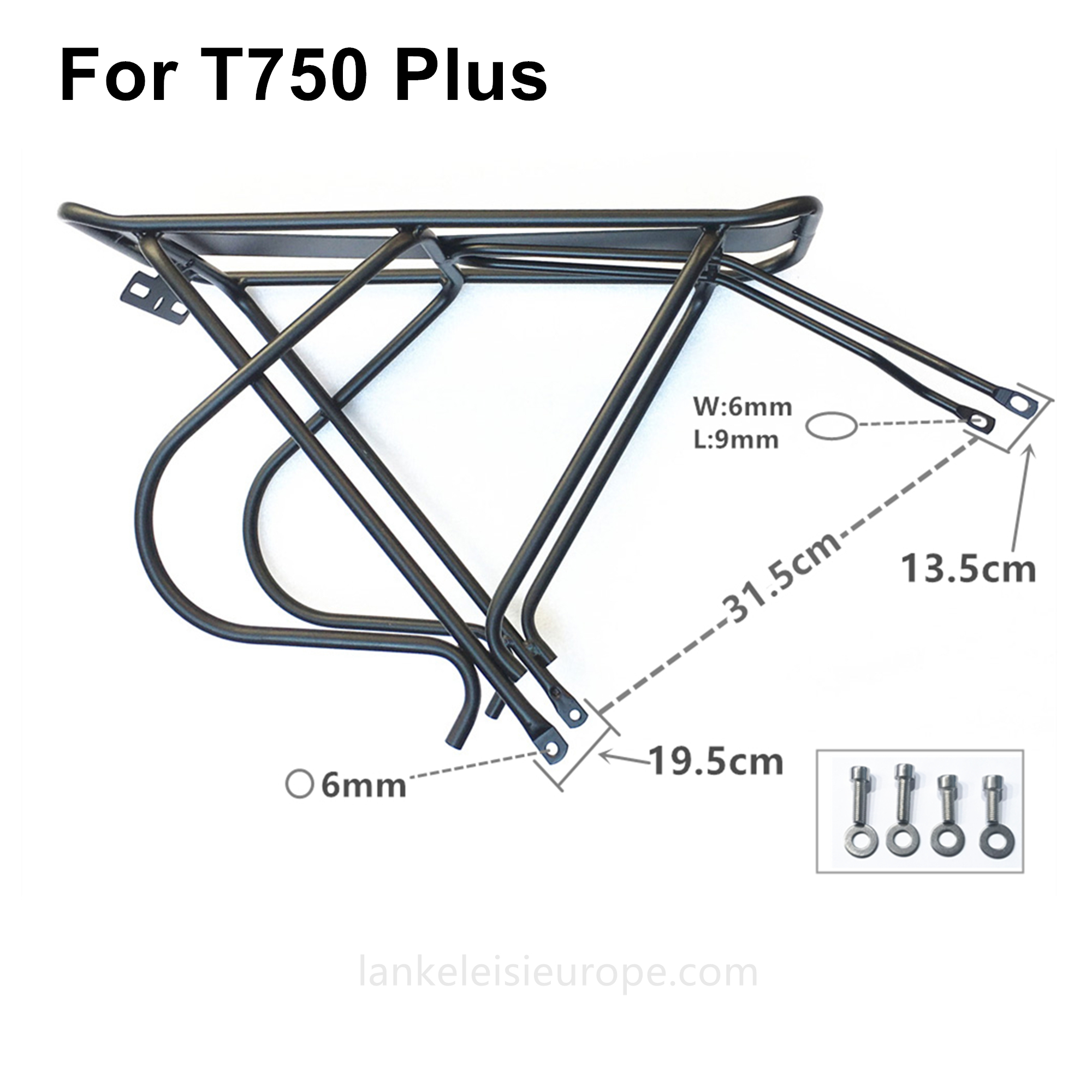 Rear Carrier Rack Special for Lankeleisi Bicycle Electric Bike T750plus/ X3000plus/XC4000/XF4000/MG600plus/MG740plus/RV700/RV800