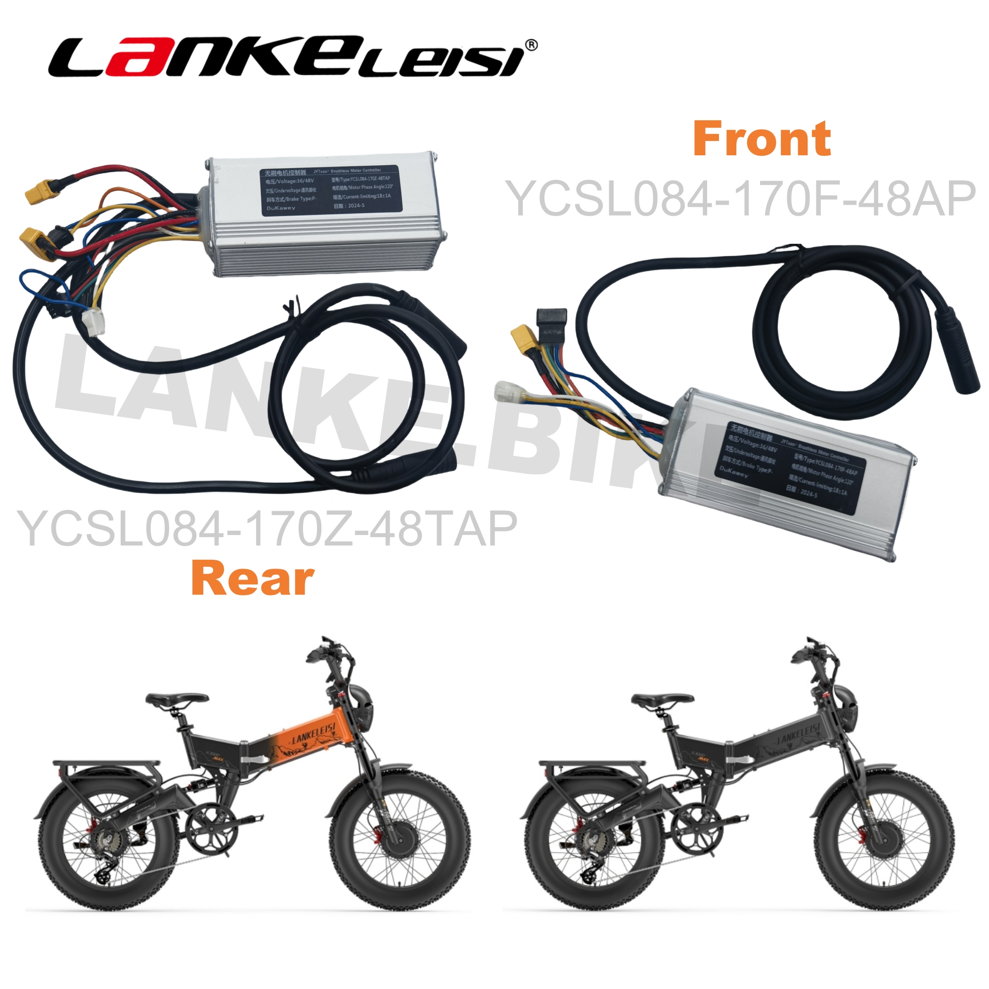 Original Controller for X3000 MAX Lankeleisi Electric Bike YCSL084-170F-48AP/ YCSL084-170Z-48TAP are compatible with YCSL084-165F-48AP / CSL084-165Z-48TAP as replacements.