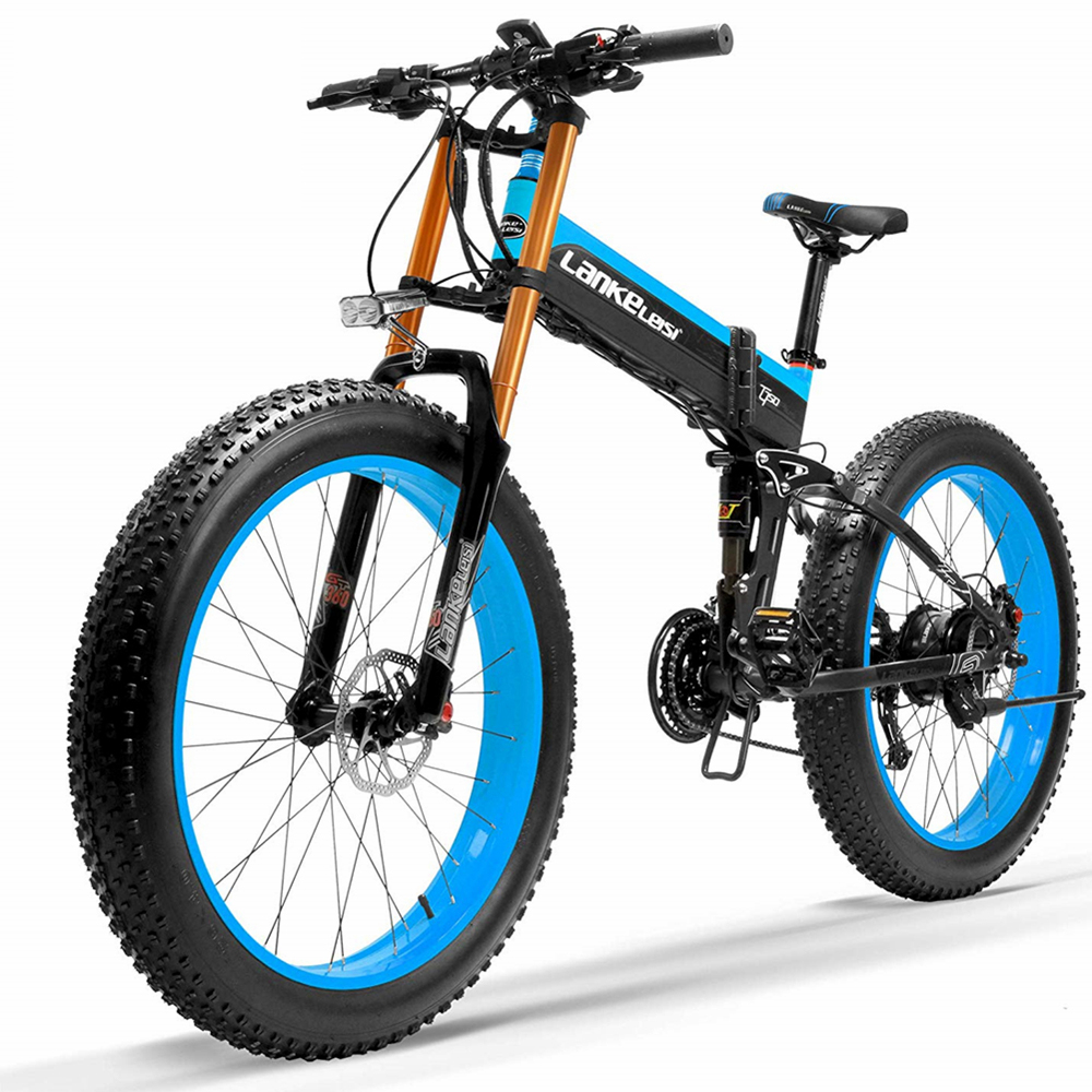 T750Plus Electric Mountain Bike, Snow Bike with 5 Level Pedal Assist, 1000W Powerful Motor, 48V Lithium Battery, Fork Upgrade