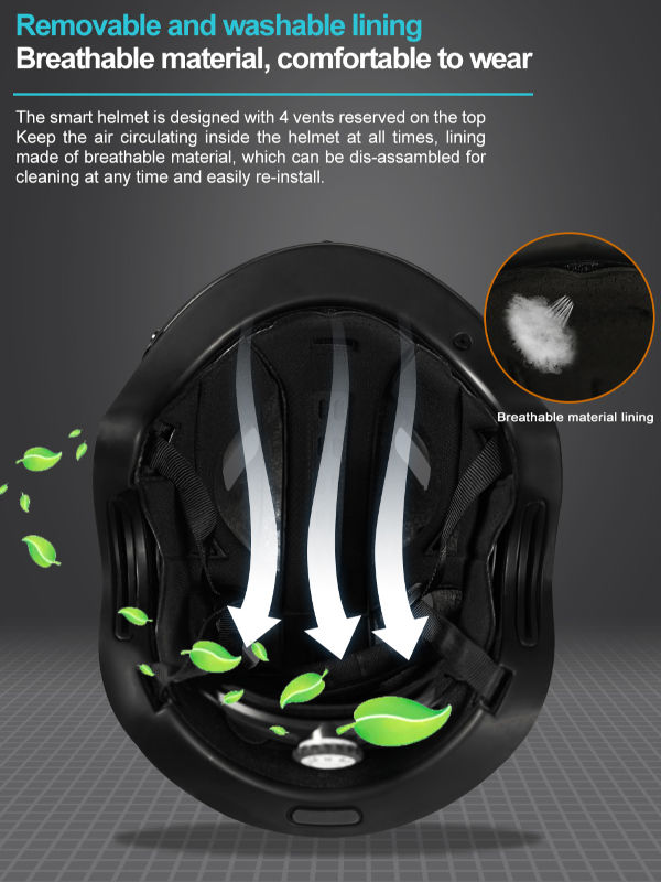 Bluetooth Calling Smart Helmet with Built-in Driving Recorder Camera, Detachable Visor,Turn Signal Taillight, for Urban Commuter