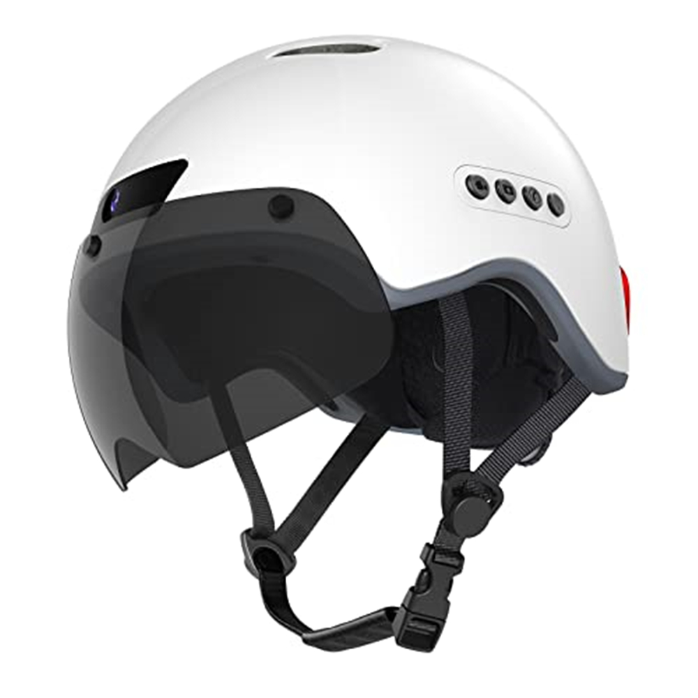 Bluetooth Calling Smart Helmet with Built-in Driving Recorder Camera, Detachable Visor,Turn Signal Taillight, for Urban Commuter