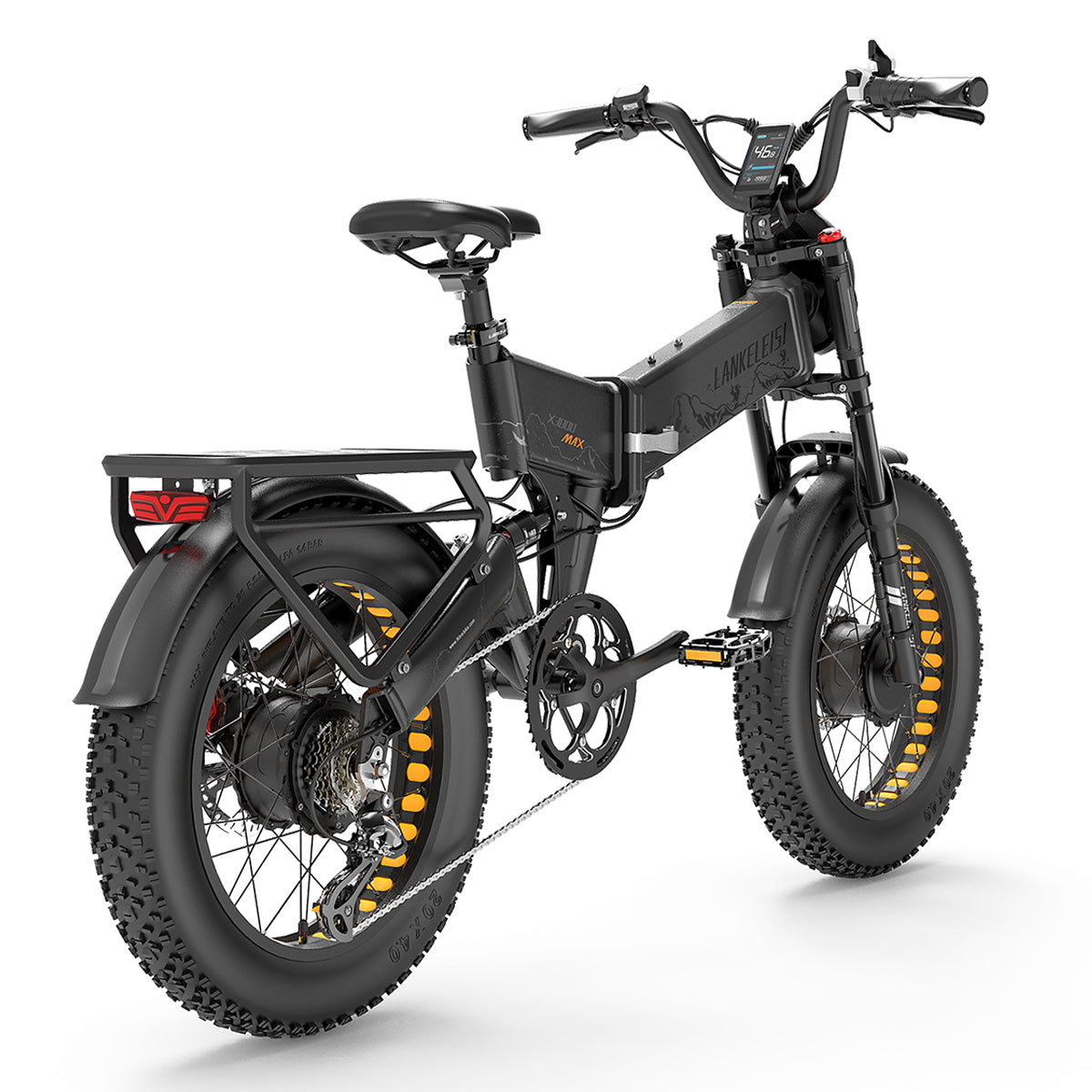 LANKELEISI X3000 MAX 2000W Dual Motor Folding Electric Bike | 48V 20Ah Samsung Battery | 20" Fat Tire Full Suspension E-MTB