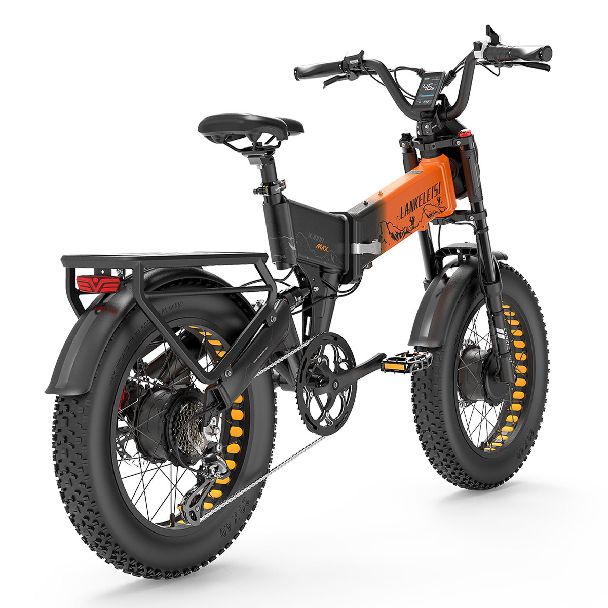 LANKELEISI X3000 MAX 2000W Dual Motor Folding Electric Bike | 48V 20Ah Samsung Battery | 20" Fat Tire Full Suspension E-MTB