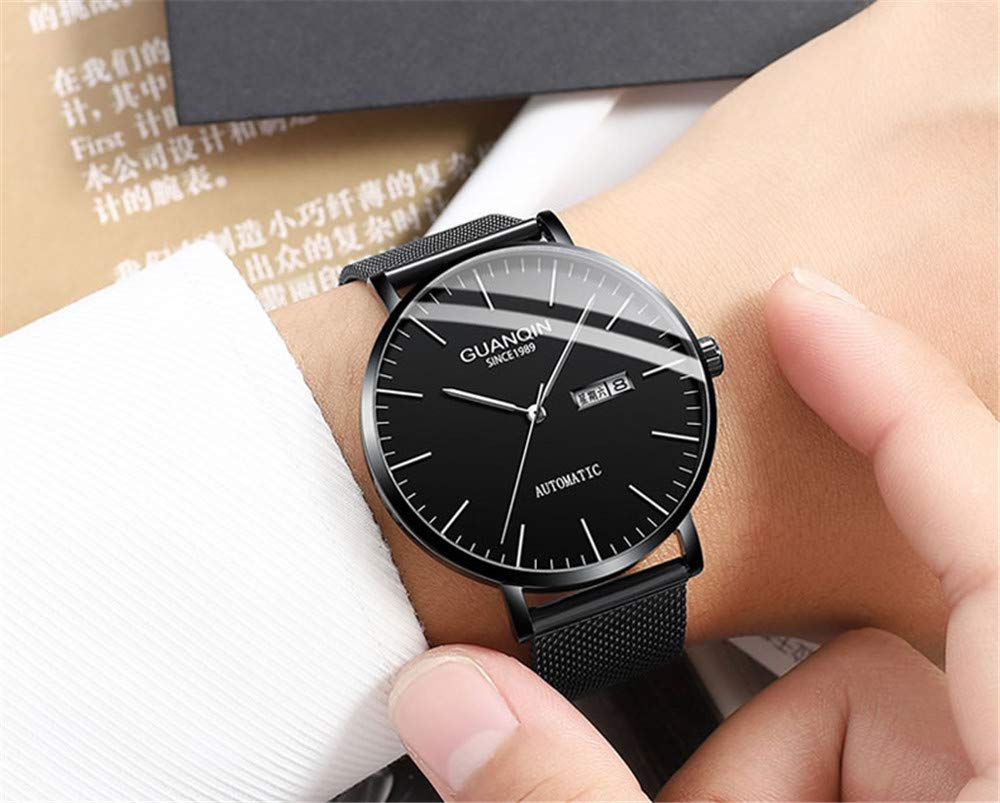 ⌚GUANQIN vyriškas analoginis mados paprasto dizaino japoniškas „Miyoda 8205 Movement“ automatinis odinis laikrodis