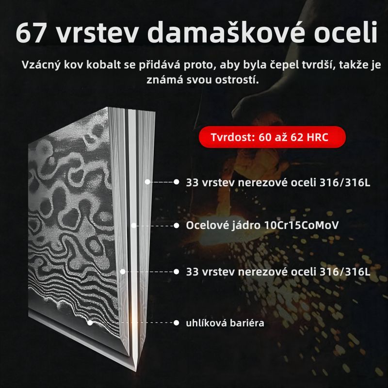 Sada prémiových nožů z damaškové oceli: Perfektní dárek pro nadšence do kuchyně a outdoorové nadšenc