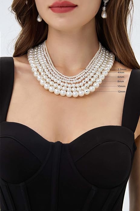 💥BABEYOND💥Collana rotonda con perle finte Collana di perle nuziali per spose