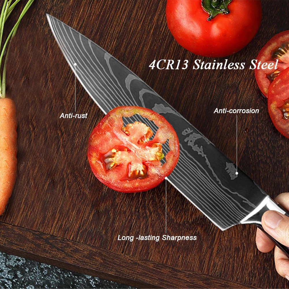 Set di coltelli da 8 pezzi Coltello da cucina Coltello in acciaio inossidabile