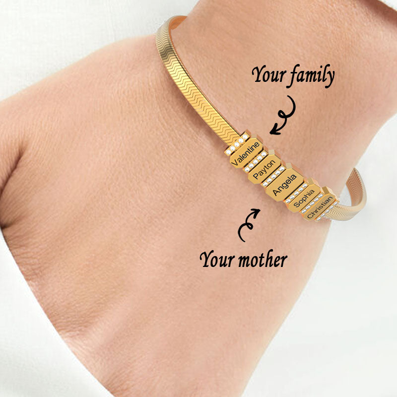 🤩Lanțuri în formă de șarpe pentru bărbați, cu margele personalizate de familie de diamante