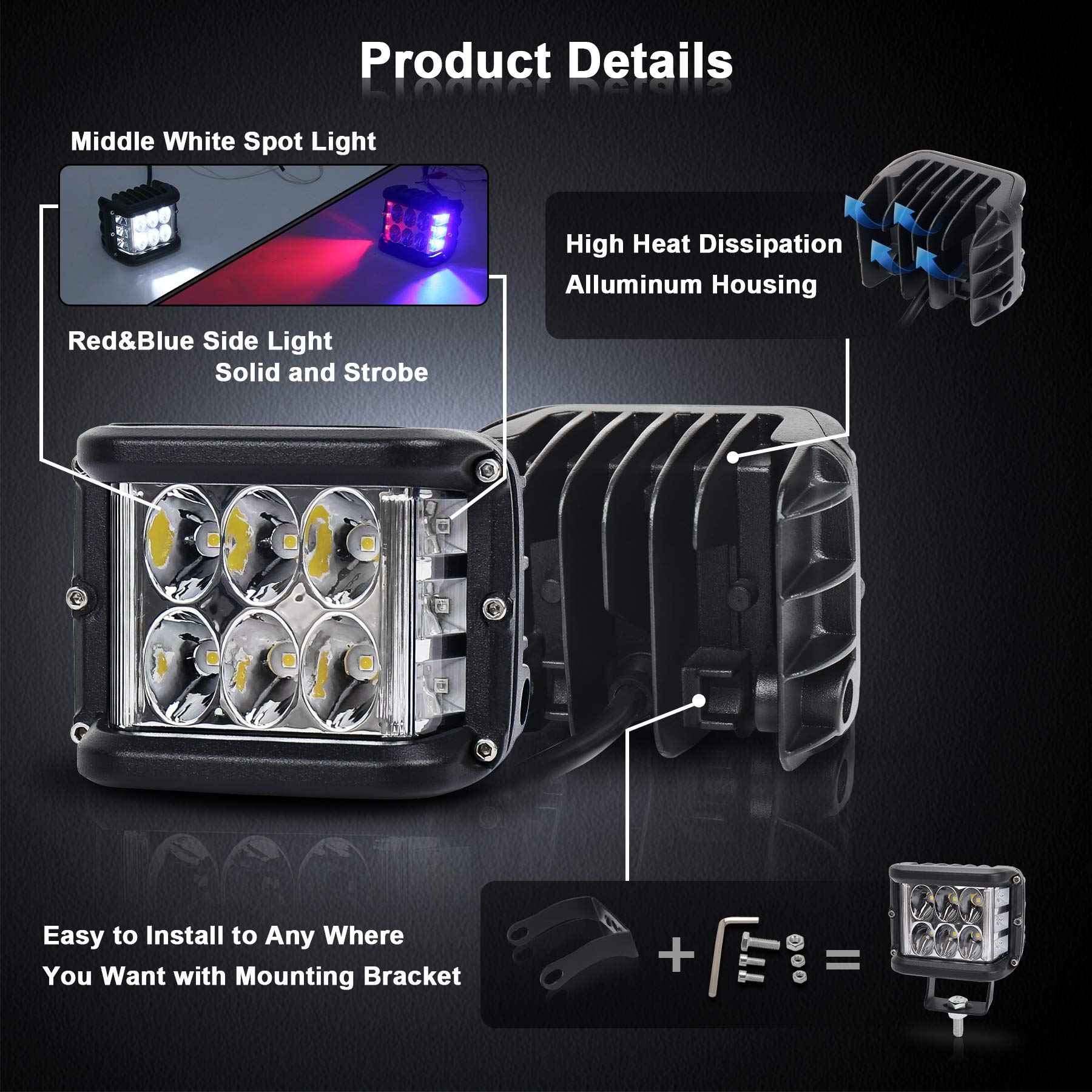 🚙OVOTOR LED trigubo apšvietimo visureigio modifikavimo lemputė