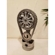 🎉 CHEVY SMALL BLOCK TIMING CHAIN CLOCK, MOTORISIERT, ROTIEREND.