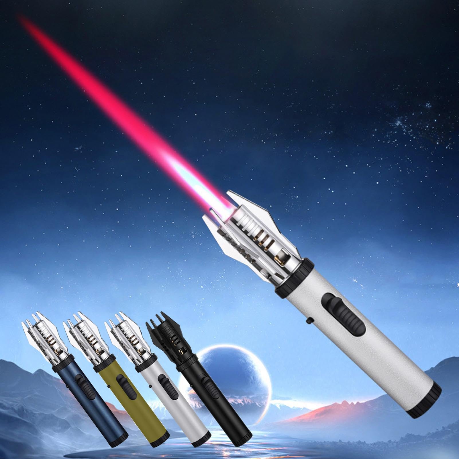 💥💥(FRETE GRATUITO) - Isqueiro de chama de sabre de luz à prova de vento 360°