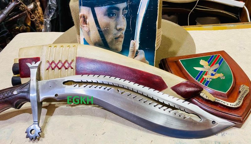 EGKH-13 colių pritaikytas rankų darbo kukri peilis - Khukuri peiliai iš Nepalo - labai stiprūs naudojant ašmenis - paruošti naudoti