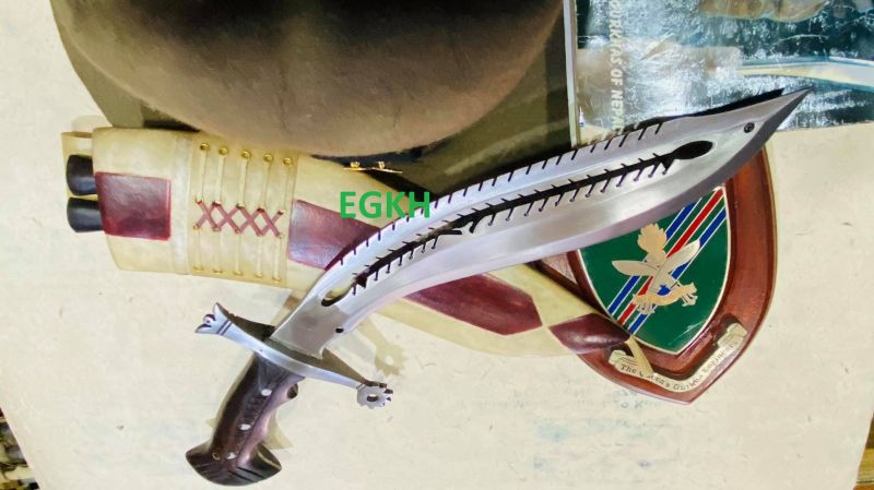EGKH-13 colių pritaikytas rankų darbo kukri peilis - Khukuri peiliai iš Nepalo - labai stiprūs naudojant ašmenis - paruošti naudoti