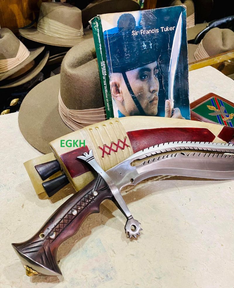 EGKH-13 colių pritaikytas rankų darbo kukri peilis - Khukuri peiliai iš Nepalo - labai stiprūs naudojant ašmenis - paruošti naudoti