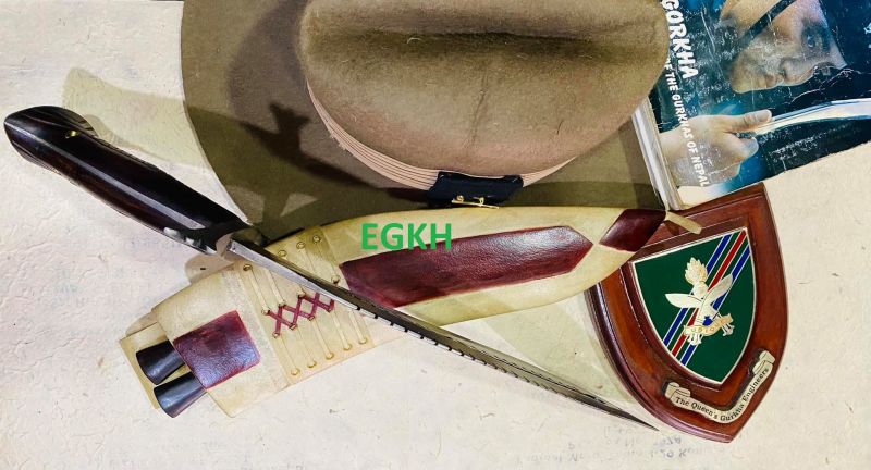 EGKH-13 colių pritaikytas rankų darbo kukri peilis - Khukuri peiliai iš Nepalo - labai stiprūs naudojant ašmenis - paruošti naudoti