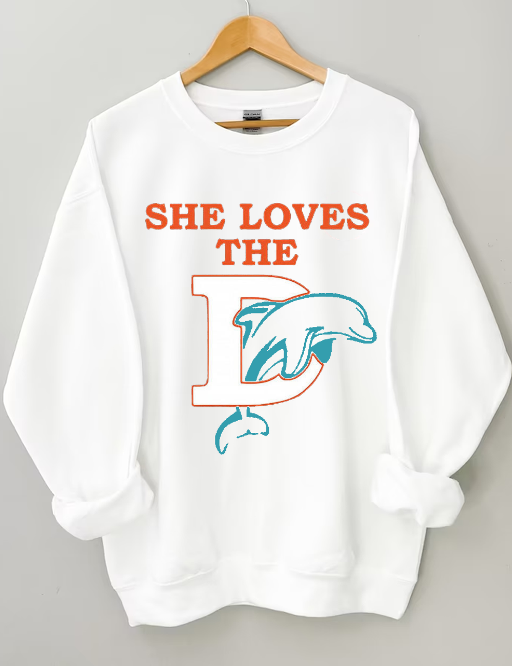 She Loves The Dolphins Football Sweatshirt