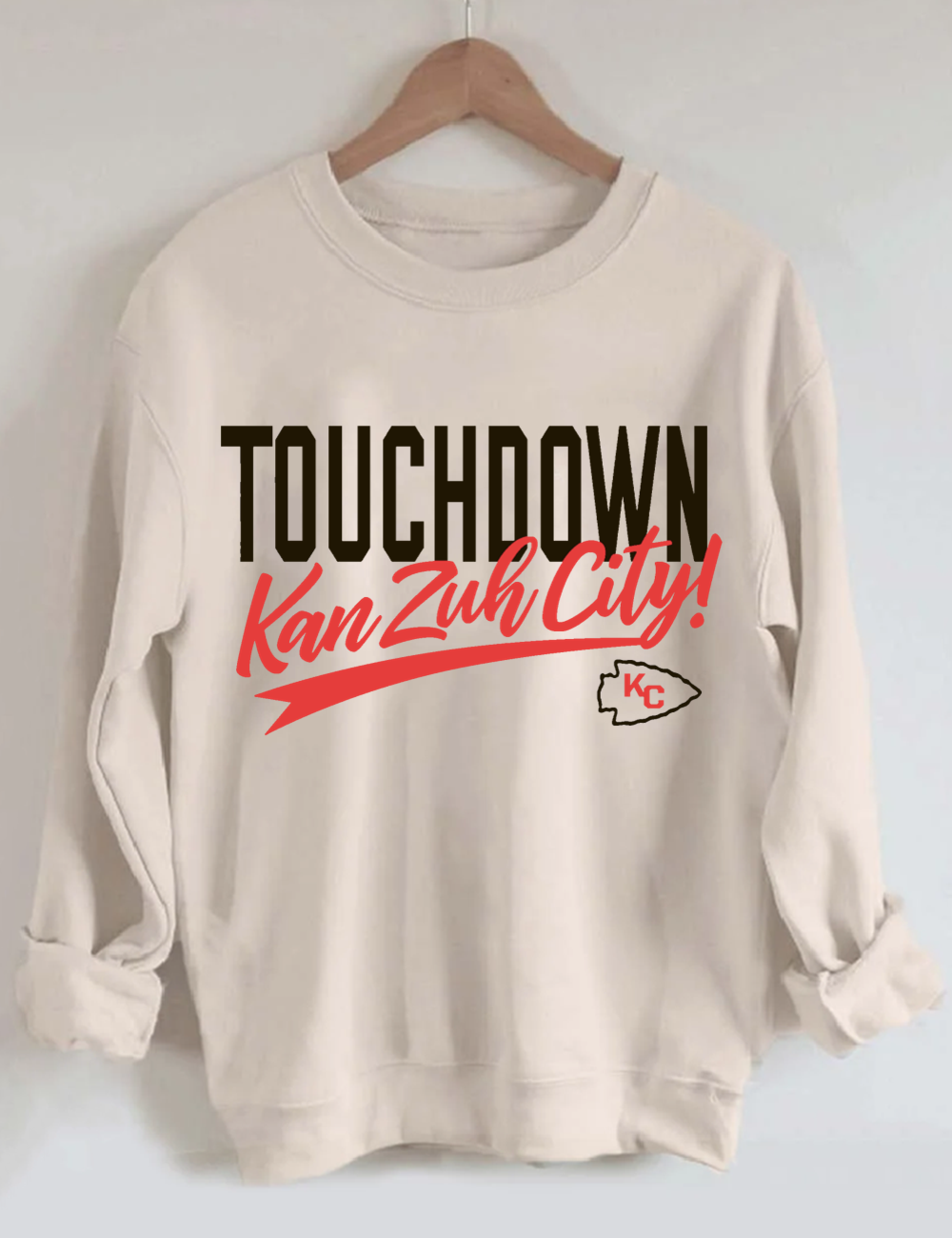 KC Heart Football Sweatshirt