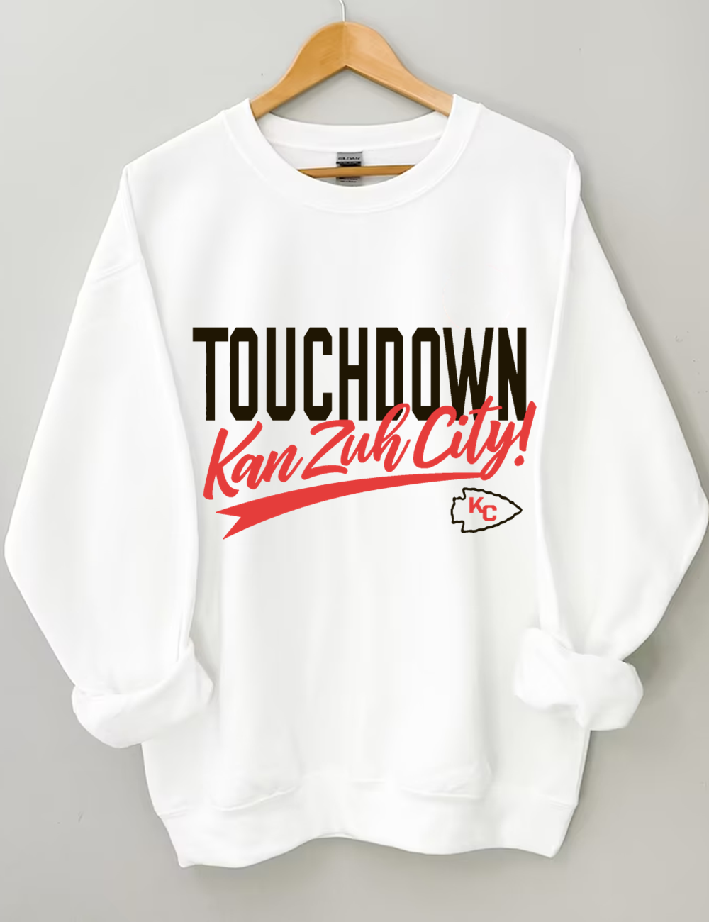 KC Heart Football Sweatshirt