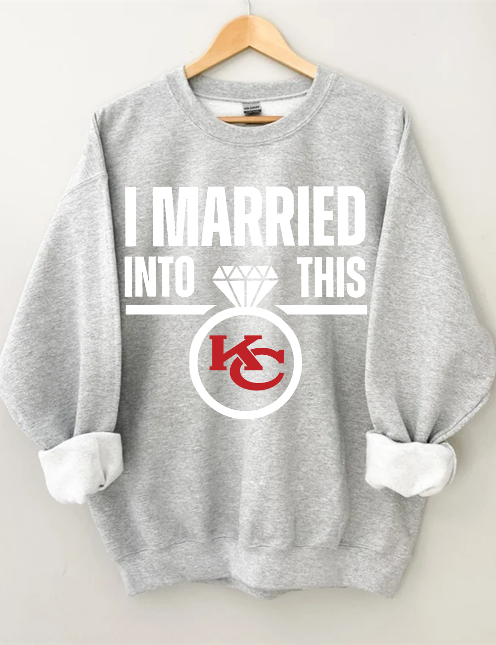 KC Heart Football Sweatshirt