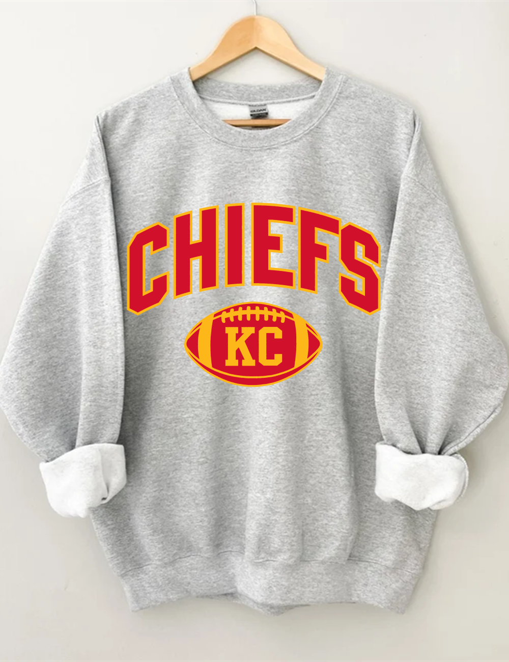KC Heart Football Sweatshirt