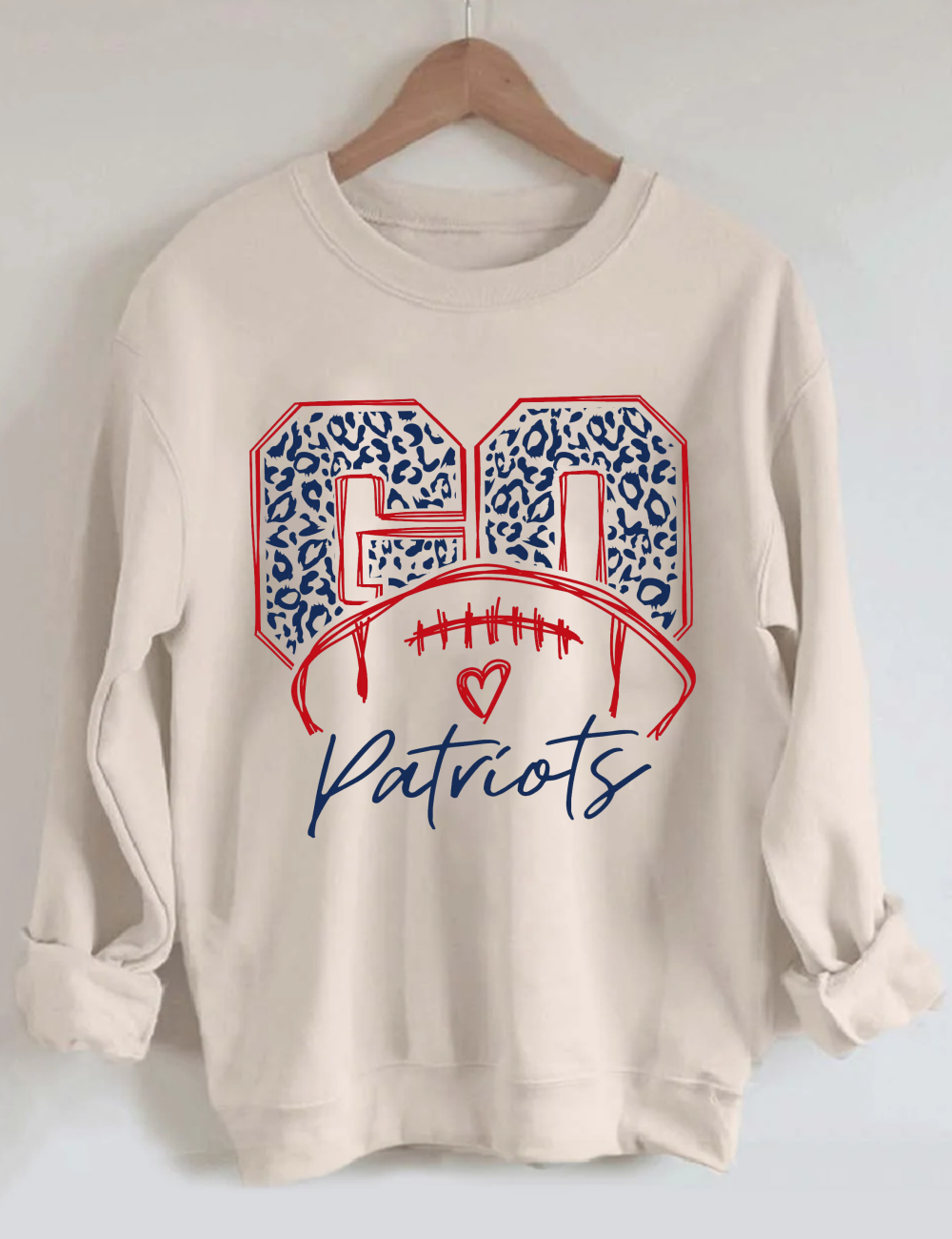 Leapord Go Patriots Football Sweatshirt
