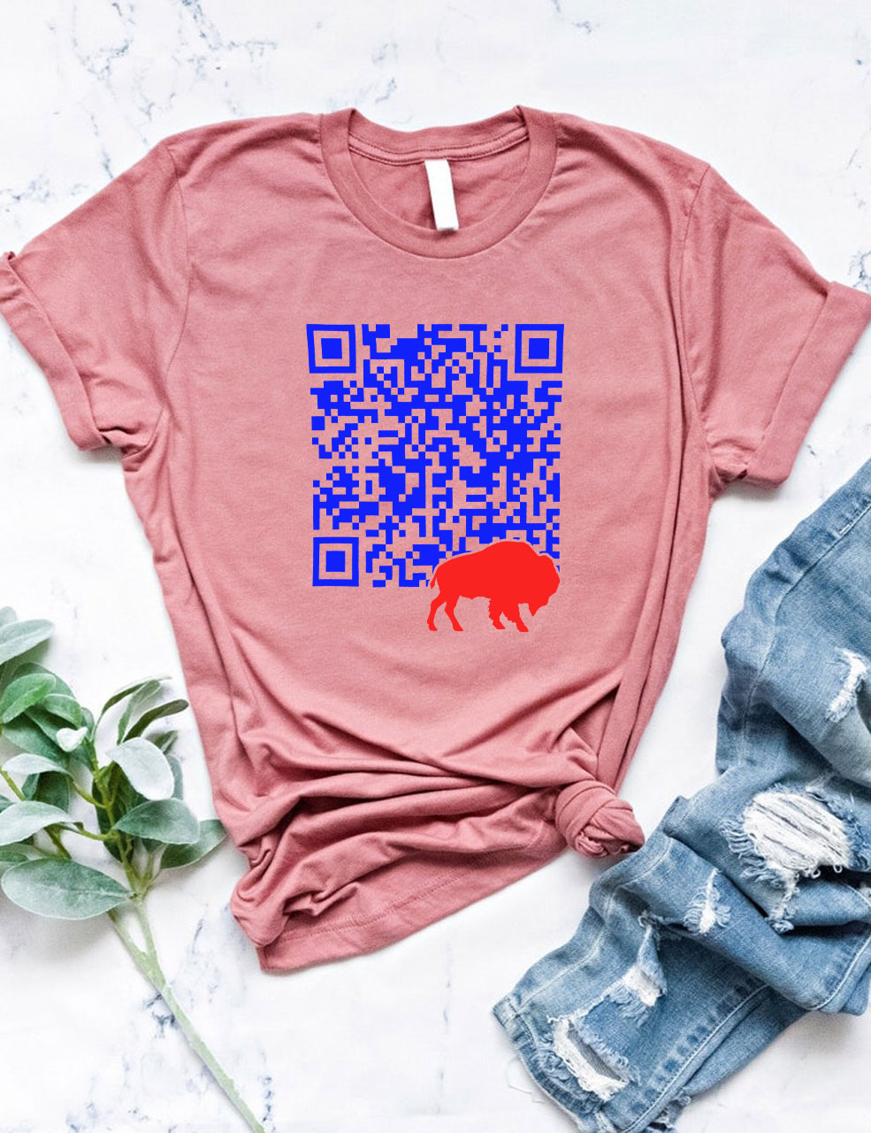 Shout QR Code Buffalo Funny T-Shirt