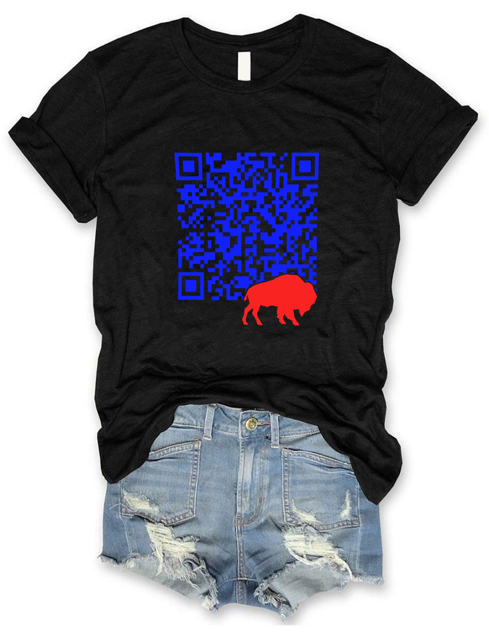 Shout QR Code Buffalo Funny T-Shirt