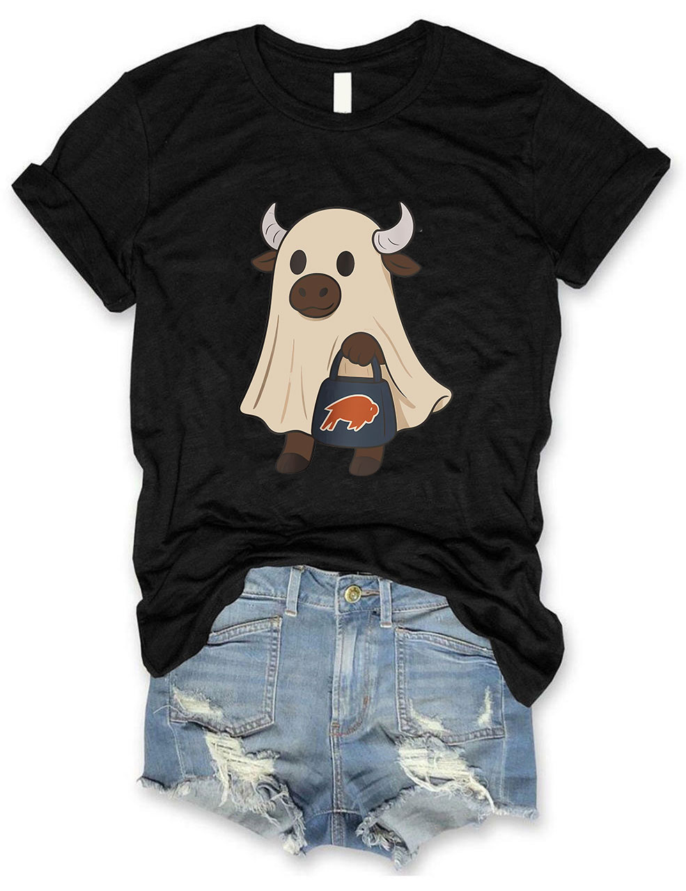 Halloween Ghost Buffalo Funny T-Shirt