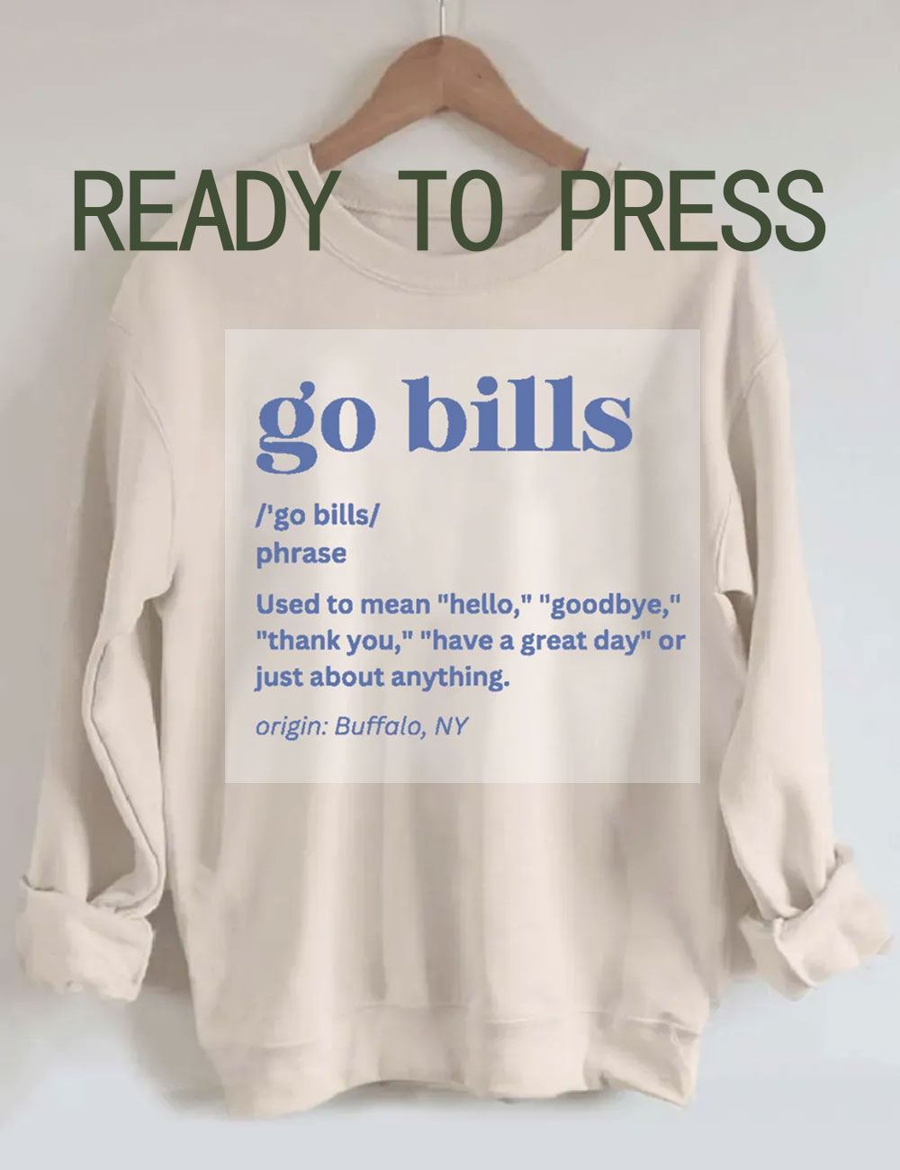 Go Bills Buffalo Football DTF Heat Transfer