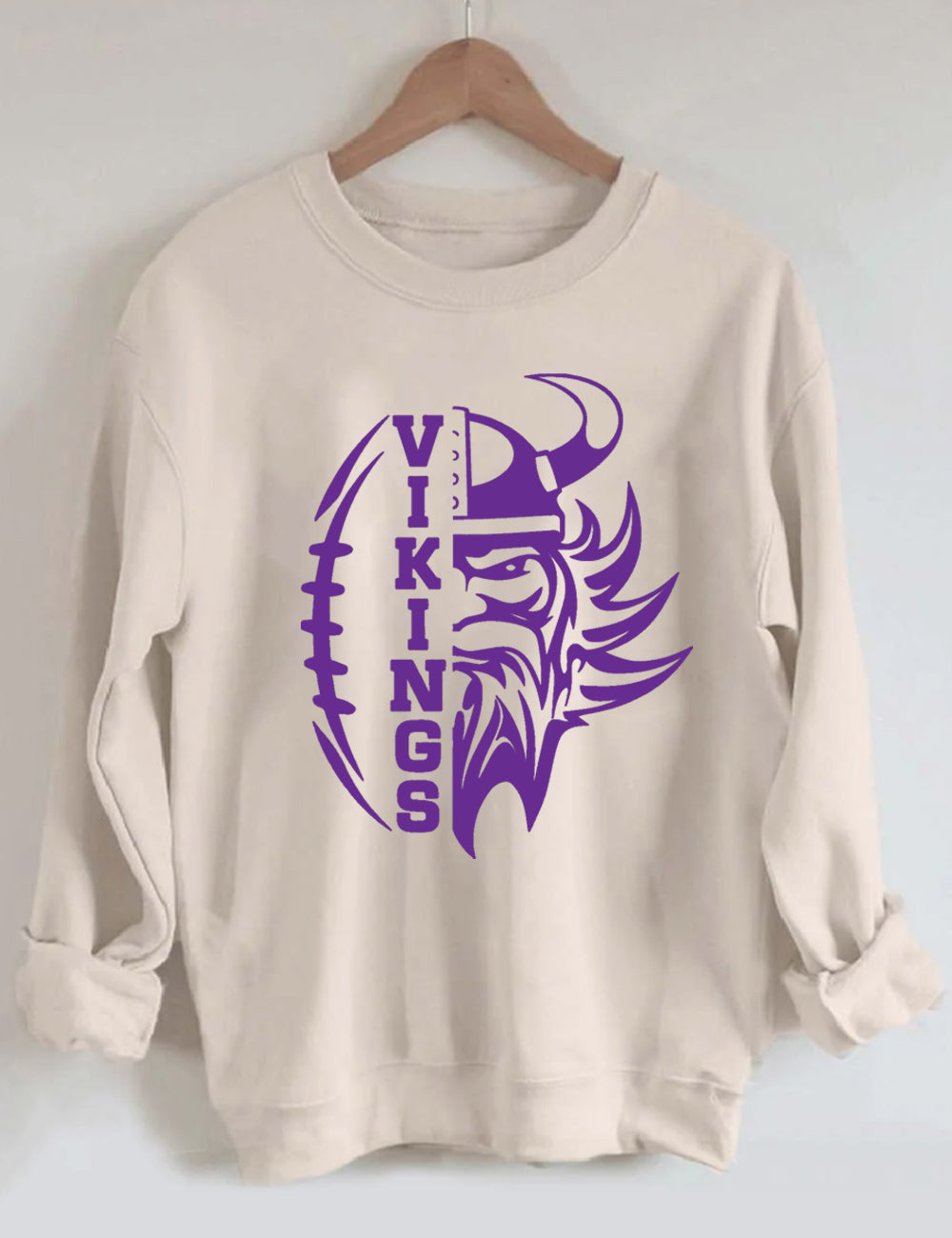 Vikings Half Face Football Sweatshirt