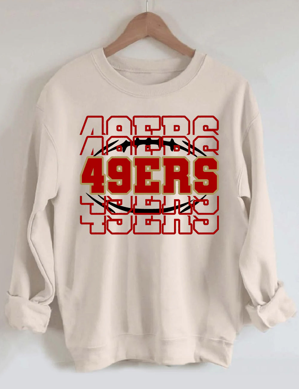 49ERS Football Stacked Letters Sweatshirt